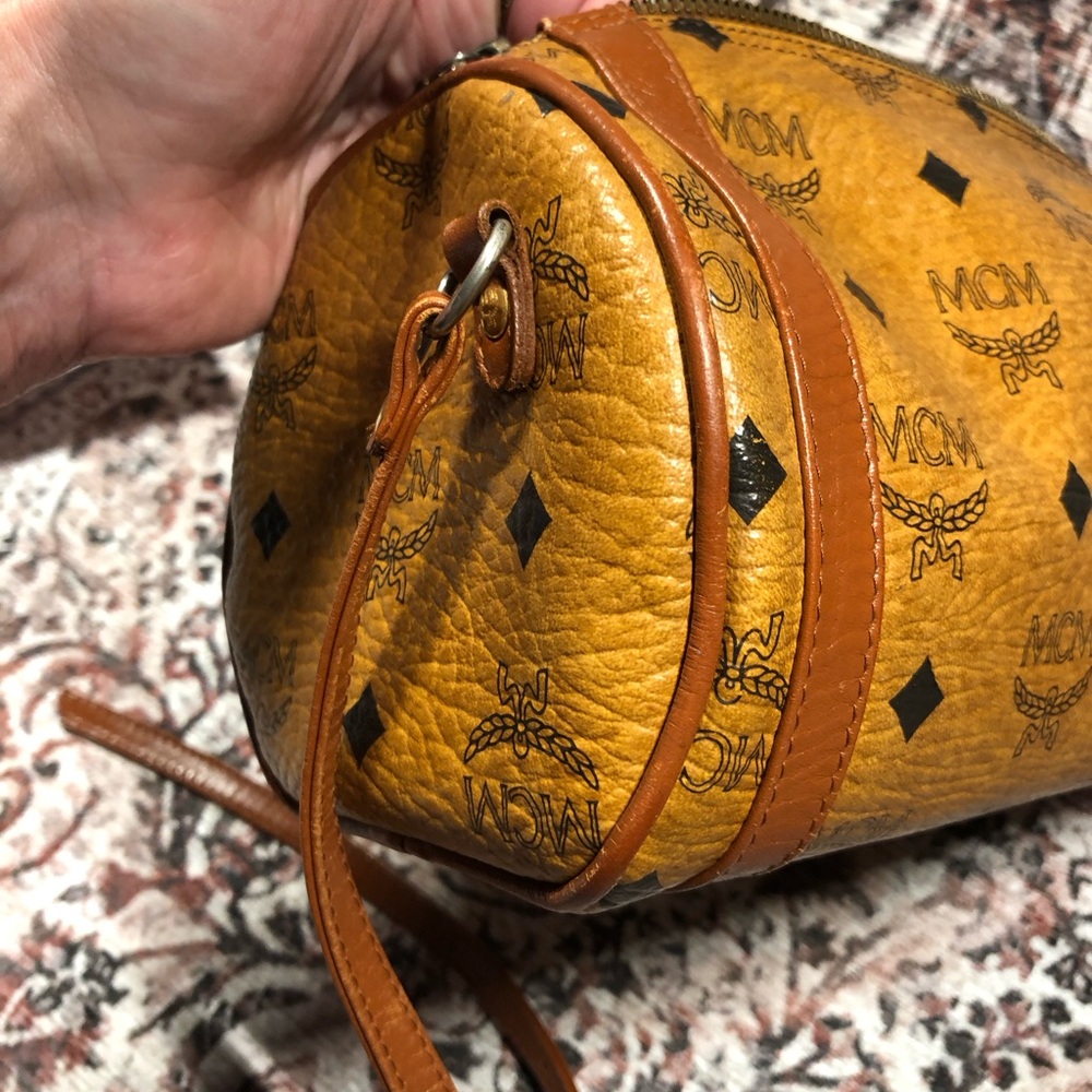 MCM Cognac Visetos Barrel Bag Pristine EUC - Picture 11 of 15